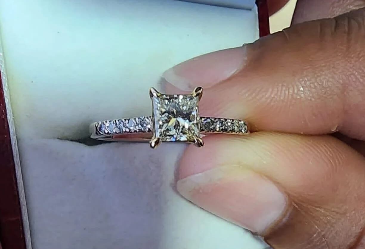 Fancy Yellow Princess Cut Diamond Ring
