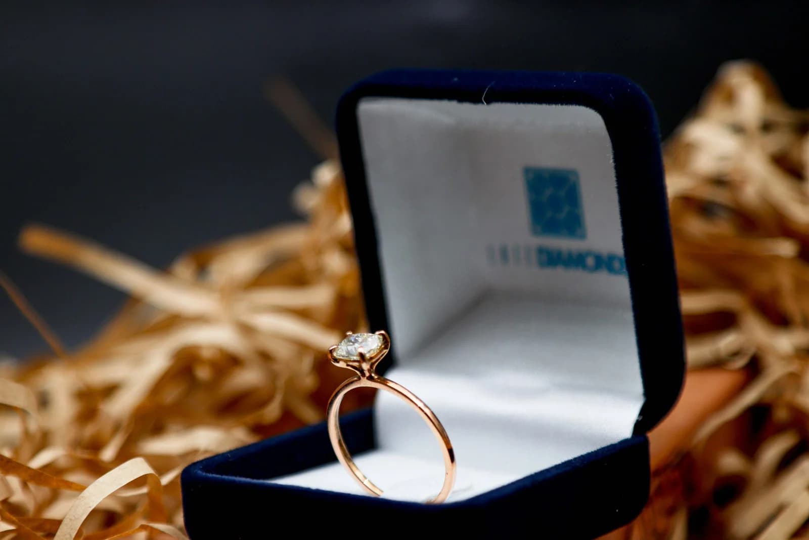 Rose Gold Diamond Solitaire Ring,  18ct Gold ring