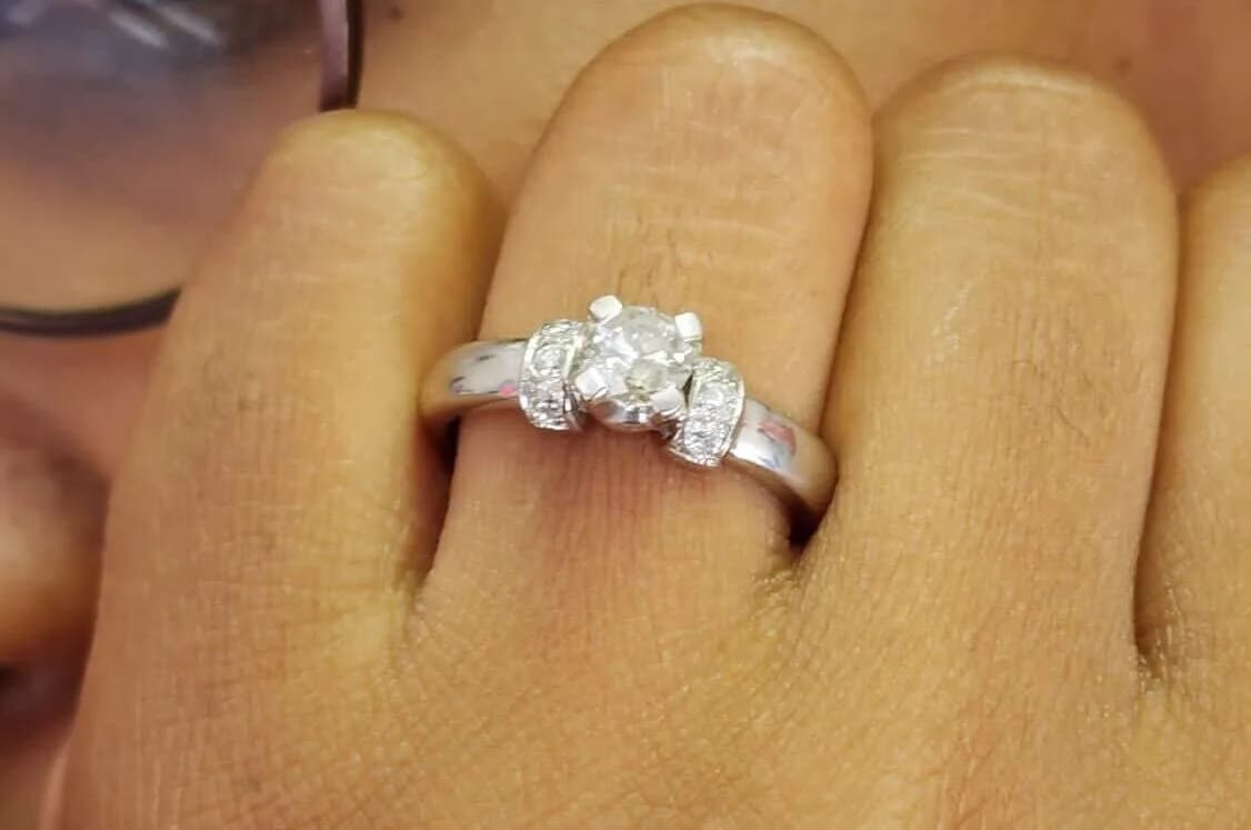 Seven Stone Diamond Ring UK, 9ct White Gold Seven Stone Diamond Ring