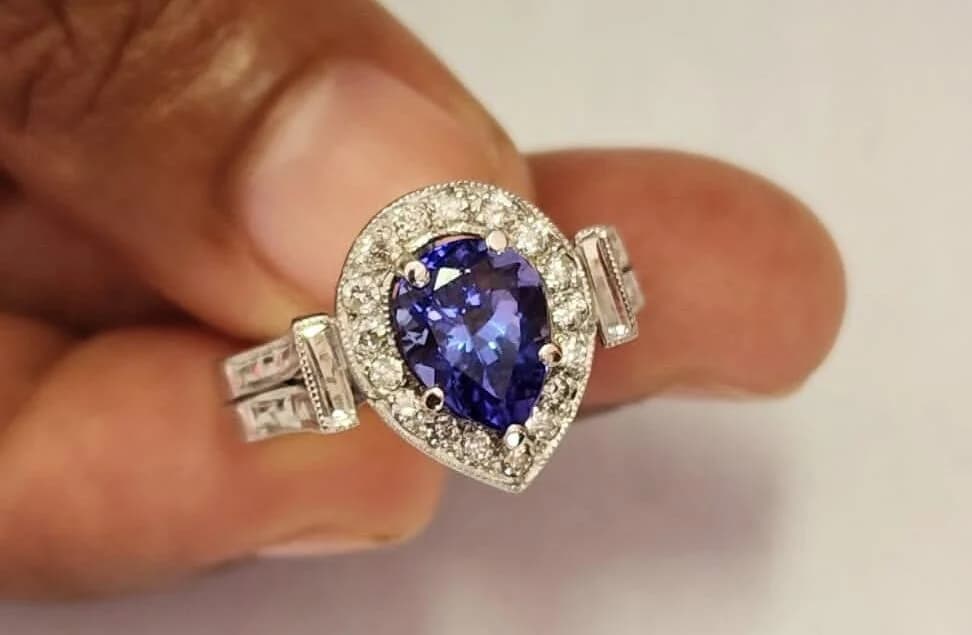 Pear Shaped Tanzanite Ring