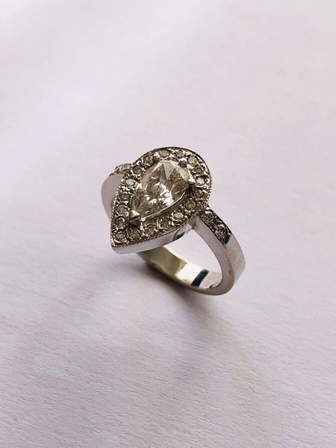 Pear Shaped Diamond Ring