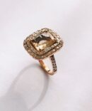 Cushion Morganite & Diamond Ring