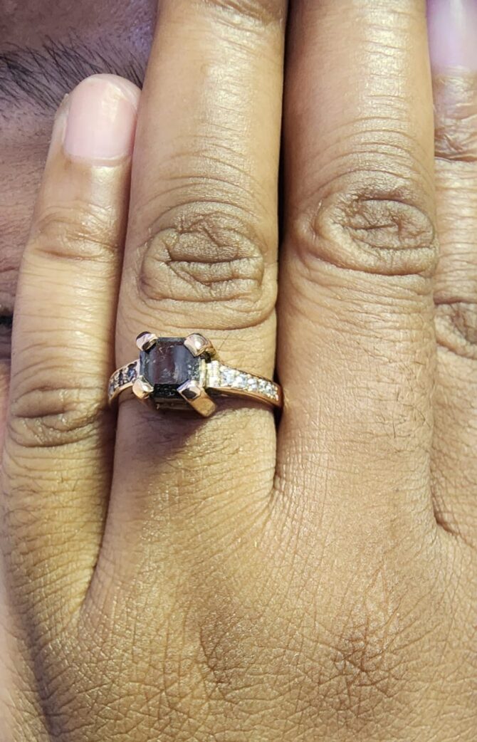 Fancy Black Radiant Diamond Ring