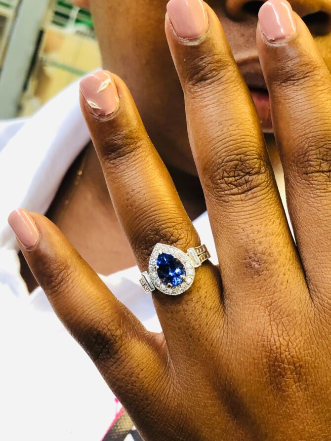 Pear Shaped Tanzanite Ring