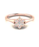 Rose Gold Flower  Diamond Ring