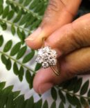 Yellow Gold Flower Diamond Ring