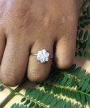 Yellow Gold Flower Diamond Ring