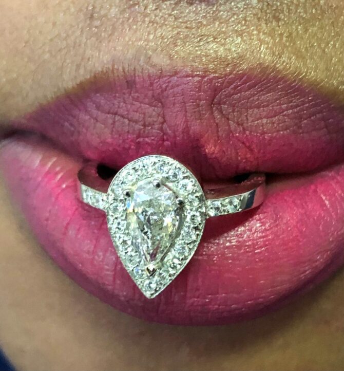 Pear Shaped Diamond Ring