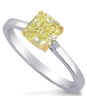 Fancy Yellow Cushion Diamond Ring