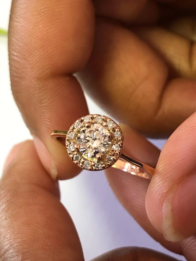 Rose Gold Brown Diamond Ring