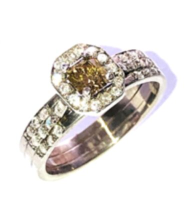 Fancy Greenish-Brown Diamond Ring