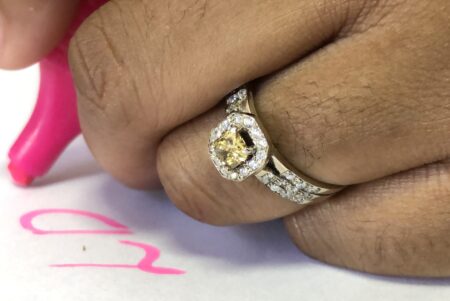 Fancy Greenish-Brown Diamond Ring